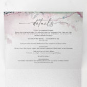 Invitation Trois Volets Aquarelle Abstraite moderne Mariage violet clair (Intérieur en premier)