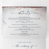 Invitation Trois Volets Aquarelle Abstraite moderne Rose de marine Mariage (Intérieur en premier)