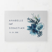 Invitation Trois Volets Aquarelle classique Floral Tripli Mariage (Page de couverture)