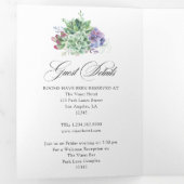 Invitation Trois Volets Aquarelle Desert Cactus Succulents Mariage Tri-Fo (Intérieur en premier)