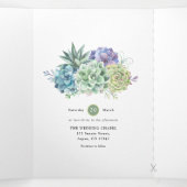 Invitation Trois Volets Aquarelle Desert Cactus Succulents Mariage Tri-Fo (Intérieur au milieu)