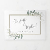 Invitation Trois Volets aquarelle feuillage végétation botanique (Page de couverture)