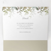 Invitation Trois Volets aquarelle feuillage végétation botanique (Intérieur en premier)