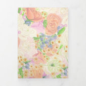 Invitation Trois Volets Aquarelle Floral Jardin Mariage Crest (Page de couverture)