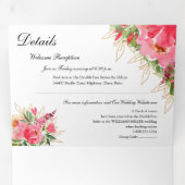 Invitation Trois Volets Aquarelle Floral Mariage (Intérieur en premier)