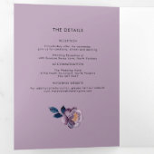 Invitation Trois Volets Aquarelle Floral moderne QR Code Mariage (Intérieur en premier)