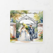 Invitation Trois Volets Aquarelle Jardin Fleur sauvage de clôture Mariage (Protection)