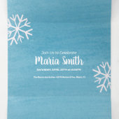 Invitation Trois Volets Aquarelle moderne Sweet 16 Snowflakes (Intérieur au milieu)