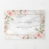 Invitation Trois Volets aquarelle rose roux rose roux poussiéreux (Page de couverture)