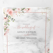 Invitation Trois Volets aquarelle rose roux rose roux poussiéreux (Intérieur en premier)