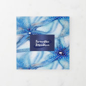 Invitation Trois Volets Aquarelle Starfish motif couples photo de plage (Protection)