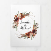 Invitation Trois Volets aquarelle Terracotta Automne automne photo mariage (Page de couverture)