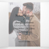 Invitation Trois Volets aquarelle Terracotta Automne automne photo mariage (Intérieur au milieu)