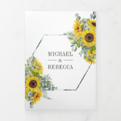 Invitation Trois Volets Arc de tournesol Eucalyptus tout en un Mariage (Page de couverture)