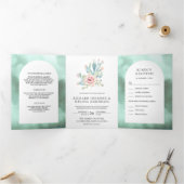 Invitation Trois Volets Arche de mer mousseuse rustique Fleurs désertiques (Intérieur)