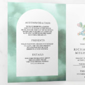 Invitation Trois Volets Arche de mer mousseuse rustique Fleurs désertiques (Intérieur en premier)