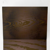 Invitation Trois Volets Arrière - plan en bois avec cheval de mer mécaniqu (Intérieur en premier)