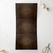 Invitation Trois Volets Arrière - plan en bois avec cheval de mer mécaniqu (Intérieur)