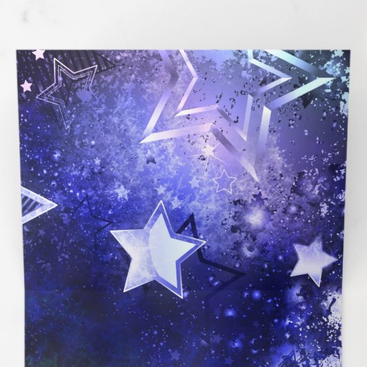 Invitation Trois Volets Arrière - plan spatial avec étoiles (Intérieur en premier)