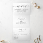 Invitation Trois Volets At Last Black Minimum Script Wedding (Intérieur)