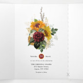 Invitation Trois Volets Automne Rustique - Automne Mariage Floral (Intérieur au milieu)