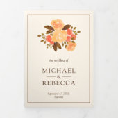 Invitation Trois Volets Automne Rustique Floral Mariage photo (Page de couverture)