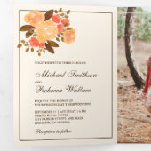 Invitation Trois Volets Automne Rustique Floral Mariage photo (Intérieur en premier)