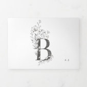 Invitation Trois Volets 'B' Monogramme Beau Mariage floral croisé (Page de couverture)