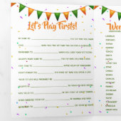 Invitation Trois Volets Baby Irish premier anniversaire jeux (Intérieur en premier)