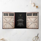 Invitation Trois Volets Barn Door Farm Party (Intérieur)