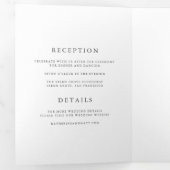 Invitation Trois Volets Beau Mariage tout-en-un à cadre fleuri (Intérieur en premier)