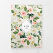 Invitation Trois Volets Beau Mariage tout-en-un à cadre fleuri (Page de couverture)