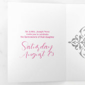 Invitation Trois Volets Belle Parties scintillant Quinceanera (Intérieur en premier)