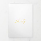 Invitation Trois Volets Beurre de script gras Mariage élégant Jaune (Page de couverture)