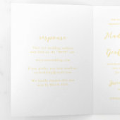 Invitation Trois Volets Beurre de script gras Mariage élégant Jaune (Intérieur en premier)