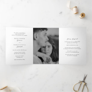 Invitation Trois Volets Bianca Mariage élégant