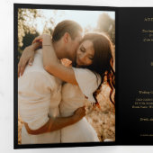 Invitation Trois Volets Black Trendy & Stylish Collage Mariage 7 Photos (Intérieur en premier)