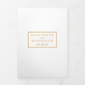 Invitation Trois Volets Blanc & Or moderne, Suite Mariage (Page de couverture)