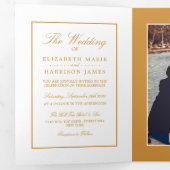 Invitation Trois Volets Blanc & Or moderne, Suite Mariage (Intérieur en premier)