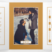 Invitation Trois Volets Blanc & Or moderne, Suite Mariage (Intérieur au milieu)