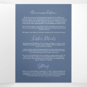 Invitation Trois Volets Bleu blanc petit coeur mariage tout-en-un (Intérieur au milieu)