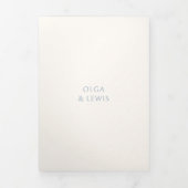 Invitation Trois Volets Bleu bleu clair simple Mariage moderne (Page de couverture)