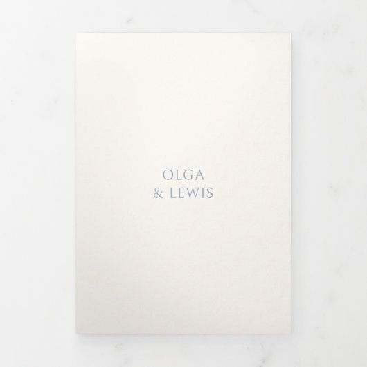 Invitation Trois Volets Bleu bleu clair simple Mariage moderne (Page de couverture)