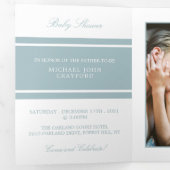 Invitation Trois Volets Bleu d'oeuf de canard, Suite Baby shower moderne (Intérieur en premier)