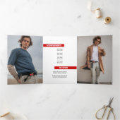 Invitation Trois Volets Blocs de Red 4Photo Graduation (Intérieur)