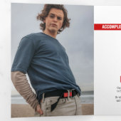 Invitation Trois Volets Blocs de Red 4Photo Graduation (Intérieur en premier)