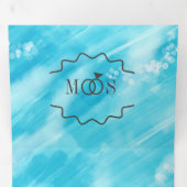 Invitation Trois Volets Blue Beach Waves et Sand Bokeh Lights (Intérieur en premier)