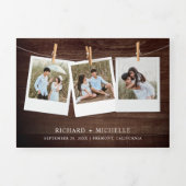 Invitation Trois Volets Blue Hydrangea Mason Jar String Mariage (Page de couverture)