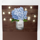 Invitation Trois Volets Blue Hydrangea Mason Jar String Mariage (Intérieur en premier)