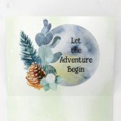 Invitation Trois Volets Blue Moon et Lake Scene Outdoor (Intérieur en premier)